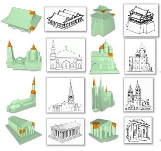 Semi-Supervised Co-Analysis of 3D Shape Styles from Projected Lines